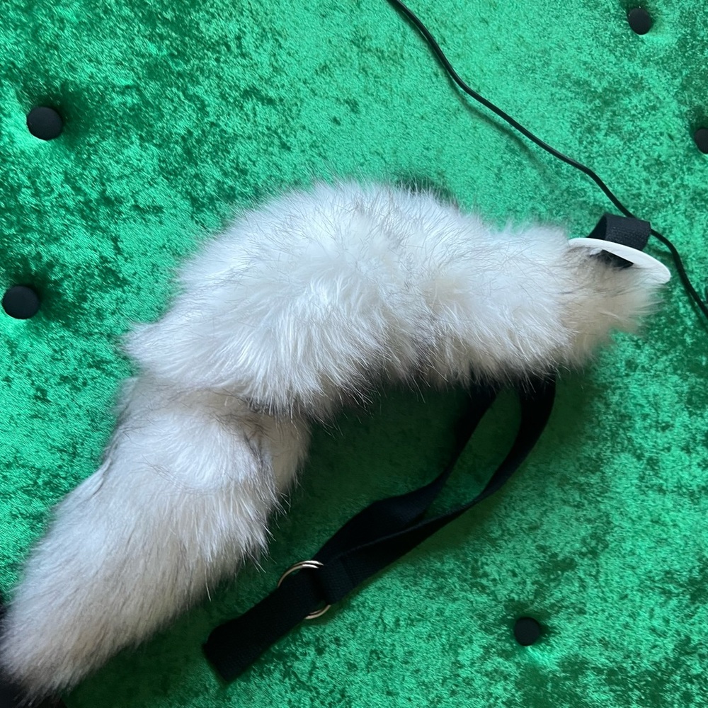 White Faux Fur belt Accessory